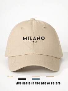 Gorra de béisbol MILANO ITALY impresa para calle, 1 pieza, gorra de ocio ajustable con protección solar para actividades al aire libre en primavera y otoño, vacaciones en la playa, gorra juvenil de estilo Y2K - Blanco - Ver 11