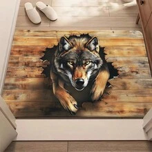 1 Piece Phantom Wolf Doormat, Non-Slip Bathroom, Ultra-Fine Fiber-Absorbent-Washable Polyester, Suitable Bedroom, Living Room Entrance - 彩色 - 查看 1