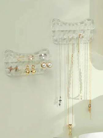 1 件优雅的壁挂式珠宝展示架，时尚的项链架和收纳架，多功能悬挂式珠宝收纳架，方便取用，非常适合发饰和日常使用，是家居装饰和送礼的理想选择，通过别致的组织解决方案提升您的空间