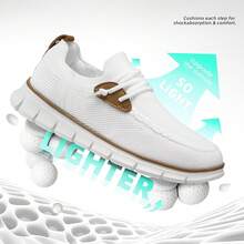 Mens Casual Loafers Shoes Slip On Fashion Walking Dress Sneakers Business Oxfords Work Lightweight Soft Sole Zapatos-20256688 - 全白 - 查看 8