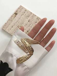 4个金属BB夹，带圆点图案，简约侧刘海夹，发饰，爪夹，发夹，发卡，学习用品，美发工具，头部饰品，发卡 - 金色 - 查看 8