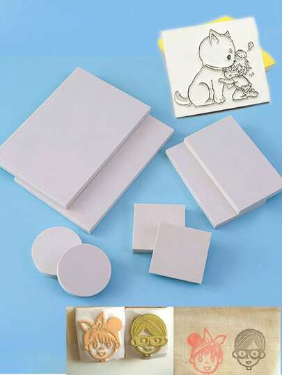 2pcs Carving Rubber Bricks, DIY Rubber Stamps