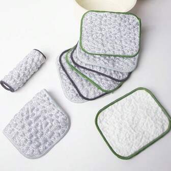 Panno in lino multifunzionale per uso bagnato e asciutto, panno riutilizzabile per la pulizia dei fili, panno in lino rotondo, panno per lavare i piatti non abrasivo per cucina, lavandino, pentole e padelle