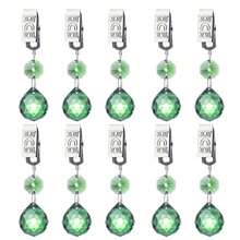 10Pcs Artificial Crystal Tablecloth Clips Metal Clips Tablecloth DecorTablecloth Sun Catcher Fixed Clips Weighted Clips For Living Room Coffee Shop Restaurant Hotel Wedding Party Outdoor Tablecloth Decoration Sun Catcher Hanging Decoration