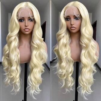 26 Inch Body Wave Lace Front Wigs For Black Women Long Glueless 13x5x1 T Part Synthetic Lace Front Wig With Pre Plucked Natrural Hairline And Baby Hair For Women