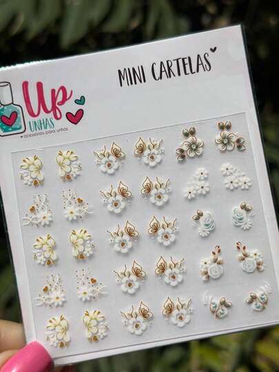 MINI CARTELAS 30 UNIDADES ADESIVOS BRANCAS MOD 02