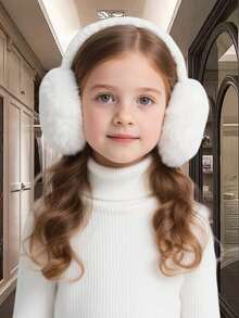 2pcs Winter Plush Warm Earmuffs Cute Foldable Windproof Earmuffs Cold-Proof Plush Earmuffs Anti-Freeze Earmuffs