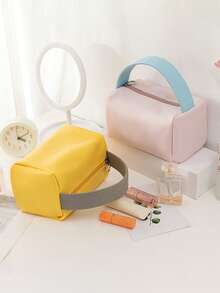 1 szt. Torba do przechowywania makijażu, torba podróżna, torba na pędzle do makijażu, kosmetyczka, przezroczysta kosmetyczka, materiał PU, przenośna kosmetyczka, torba do przechowywania kosmetyków, torba plażowa, niezbędny element podróży, jesienny niezbędnik uniwersytecki, niezbędny element podróży na wakacje, torba podróżna dla kobiet, kosmetyczka, organizer do makijażu