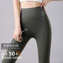 女性用シャークパンツ、春と秋の薄手の8点式小腹引き締めヒップアップヨガパンツ、パンツ、レギンス、痩身 - 9点ミルクティー - チェックする 5