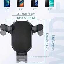 Clip-On Air Vent Phone Holder, Textured Bracket, Multifunctional Car Phone Mount, Air Vent Instrument Navigation Car Phone Holder, Gift For Boyfriend, Car Phone, Compatible With IPhone & Android, Birthday Gift, Car Accessories For Family & Friends - Black - View 9