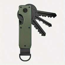 Smooth Aluminum Key Organizer - Compact Metal Keychain | Simple, Lightweight, Portable, With Safety Twist Lock | Scratch-Resistant, Ideal Gift For Men And Women, Cute Keychain - 黑色 - 查看 3