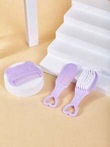 3pcs Baby Comb & Brush Set, Infant Hair Scalp Massage Brush, Newborn Baby Boy Girl Essential Care Tools - Multicolor - View 11