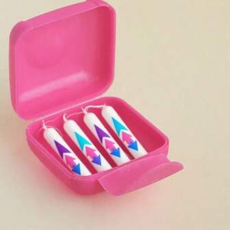 1pc Square Tampon Holder Box With Lock And Flip Cover, Waterproof Plastic Mini Travel Convenient Storage Case For Women, Holds 6 Slim Tampons Only