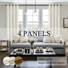 Topfinel 4-Piece Privacy Blackout Curtains,  Soft Velvet Curtains Suitable For Living Room Bedroom Grommet Top Blackout Curtains, Luxury Curtains For Home Decoration - IVORY - View 1