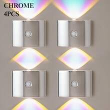 Wiederaufladbare LED Bewegungssensor Nachtlicht, Induktionslampe, LED Wandleuchte - Auto Ein/Aus, Batteriebetrieben (1200mAh) für Schlafzimmer, Flur, Treppe - Modernes minimalistisches Design, zeitgenössischer Stil, RGB Nachtlicht für Schlafzimmer, Treppenbeleuchtung, minimalistisches Licht, energieeffiziente Beleuchtung