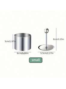 1入組搭配推子的蛋糕模具,不鏽鋼慕斯蛋糕模,撻圈,飯糰模,烘培工具,廚房小器具,廚房用品護具 - 銀色 - 查看 13