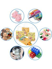 12/24个装水鼠礼品袋，适合儿童水鼠主题派对，带提手糖果纸袋，适用于生日派对、婴儿派对、生日、返校季、圣诞节、派对回礼袋 - 彩色 - 查看 8