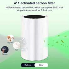 411 Replacement Filter, Activated Carbon Filter For Blueair Blue Pure 411 Genuine, Blue Pure 411+,411 Auto & Mini Air Purifier, High Efficiency Filter (1 Pack)