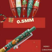 12pcs Christmas Gel Pens, Cartoon Retractable Ballpoint Pens With Classic Christmas Elements Like Santa Claus, Christmas Tree, Snowman, Reindeer, Black Ink, Suitable For School, Christmas Party Favors, Christmas Gift Fillers, Gift Packaging Decorations