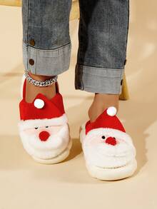 2025 Nouvelles Pantoufles en peluche du Père Noël pour l'automne/hiver, pantoufles d'intérieur chaudes unisexes