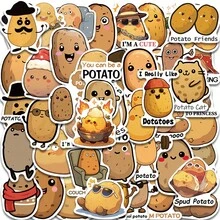 50 件趣味土豆贴纸乙烯基贴纸剪贴簿、日记本、笔记本电脑、保险杠、滑板、水瓶、电脑、手机、卡通、安全帽、汽车贴纸、学校用品、返校 - 彩色 - 查看 9