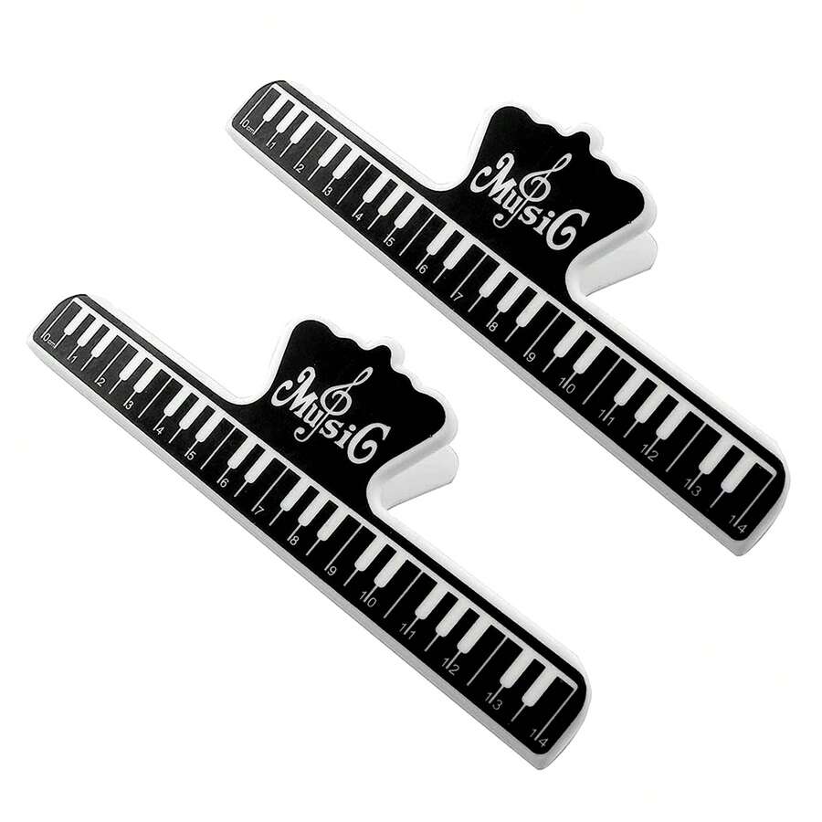 5 Core Music Sheet Holder Clip Pair Durable Page Holder - 黑色 - 查看 1