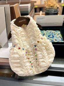 Elegant Pearl Dress, Princess Style Pet Clothes For Small Dogs, Suitable For Spring, Autumn And Winter, Maltese, Poodle - Beige - View 10