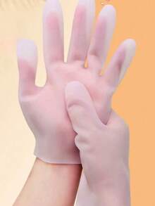 2 pièces Gants hydratants en silicone, gants en silicone doux, gants d'hydrothérapie hydratants, gants avec lotion à l'aloe, outils de soin des mains exfoliants, convient pour les mains sèches, gercées, vieillissantes et la peau rugueuse, taille unique, réutilisables - Multicolore - Voir 2