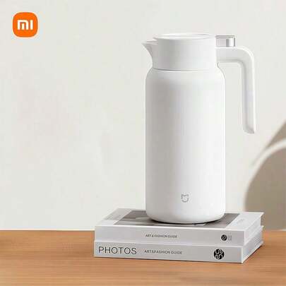 Xiaomi Bình giữ nhiệt dung tích lớn 2L có lớp lót chân không bằng thép không gỉ 316L giúp giữ nhiệt nóng lạnh lâu dài khi sử dụng ở nhà và ngoài trời, thiết kế tay cầm di động, bình giữ nhiệt khi đi du lịch và cắm trại, màu trắng