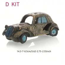 水族馆装饰，复古汽车水下水族馆装饰树脂工艺品，迷你汽车和巴士，供鱼虾躲藏和玩耍 - 彩色 - 查看 9
