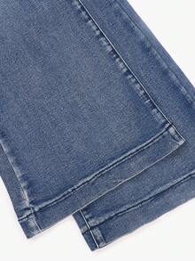 Women Vintage Elegant Streetwear Low Waist Black Flared Jeans Y2K Sexy Stretch Light Blue Flared Pants Vacation Casual Flared Trousers,2026 Summer - Medium Wash - View 11