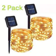 户外太阳能 LED 灯串、铜线 LED 太阳能仙女灯、太阳能圣诞仙女灯，用于花园/露营/婚礼/庭院/露台装饰