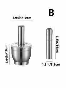 1 قطعة من مطحنة الثوم من الفولاذ المقاوم للصدأ 304، كسارة ثوم يدوية، طاحونة أعشاب، هاون ومدقة، أداة طحن متعددة الأغراض للفاصوليا والفلفل والليمون وغيرها - فضي - مشاهدة 10