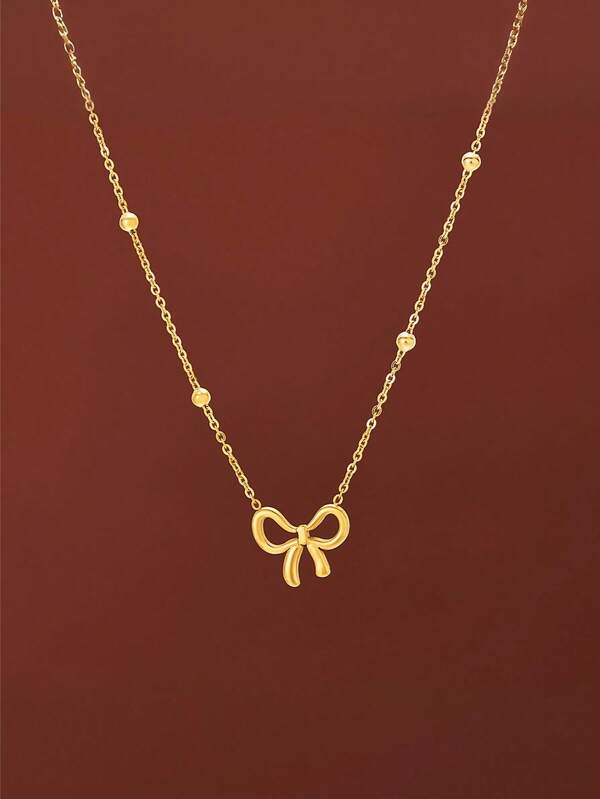 1 Stück modische Titanstahl Fliegen-Halskette für Mädchen, minimalistisches Design, vielseitig, zarte Luxus Schlüsselbein-Kette