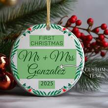 1 pieza Adorno personalizado de Primera Navidad, regalo de Navidad, regalo de Acción de Gracias, decoración del hogar