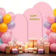 1pc Pink Wedding Arch Backdrop Stand Cover, Chiara Dome Arch Backdrop Stand Cover, Birthday Party Ceremony Decoration, Event Arch Cover, Ceremony Pink Wedding Decor