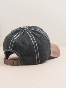 1pc Embroidered Suede Baseball Cap, Distressed Vintage Look Sun Hat