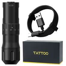 1 Stück T-REX Kabellose Tattoo Maschine mit 7 Hubarten, einstellbar, 1600mAh wiederaufladbarer Akku, bürstenloser Motor Tattoo Stift