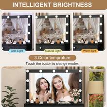 Large Modern Dressing Table Set With Large Mirror And 7 Drawers Wood Makeup Desk - Black - View 7