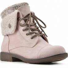 Women's Hiking Style Boot - Duena - Pale Pink/Fabric/Fleece - View 1