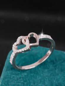 1 pieza Anillo de corazón infinito - Símbolo de amor y romance eternos - Regalo único para parejas, aniversarios y uso diario