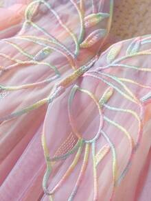 Baby Girl Butterfly Wings Dress For Girls Birthday Party Fairy Tulle Princess Toddler Sleevless Tutu Dresses - Pink - View 5