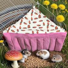 Small Animal Hideaway& Hammock, Cozy House With Roof For Small Pets To Sleep And Hide - Washable Pet Cave& Hideout Corner, Hanging Hammock Hideout Bed, Cage Accessories For Guinea, Hamster, Rat, Glider, Squirrel, Ferret, Kitten, Squirrel, Chinchilla