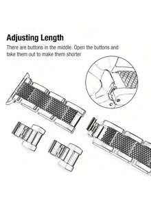 1pc Metal Chain Band, Fashion Blogger Must-Have, Compatible With 40mm, 41mm, 42mm, 44mm, 45mm, 46mm Series, Suitable For Men And Women - Silver - View 7