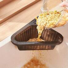 Cesta de drenaje triangular para fregadero, cesta de drenaje de cocina, atrapador de residuos de comida de fregadero de cocina autolimpiante que cuelga del grifo, atrapador de basura de fregadero para restos de comida