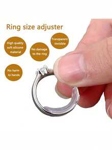 Transparent Ring Sizer Adjuster, Invisible Ring Sizer, Women's Loose Ring Size Reducer Invisible Sticker, Transparent DIY Sewing Jewelry Tool Kit, Loose Ring Adjuster Set - Ideal For Wedding Rings And Jewelry, Comfortable Fit - Multicolor - View 4