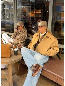 Early Autumn New Flat Top Retro Baseball Cap For Women Three-Dimensional Embroidered Baseball Cap Casual All-Match Flat Brim Baseball Cap For Men