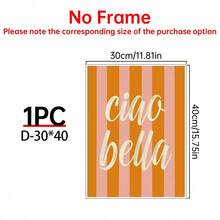 1pc Ciao Bella Poster Decoration, Wall Art, Girly Room Decor, Cute Wall Art, Pink Retro Poster, Wall Decoration Poster, Wall Canvas Decoration, Ideal Gift For Bedroom Living Room