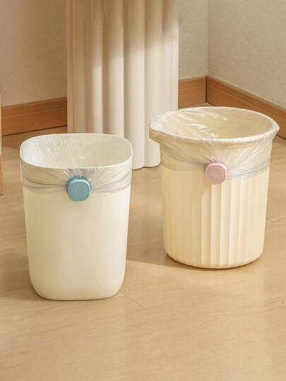 1pc Foldable Adhesive Trash Bag Holder, Buttonhole Rotatable Trash Bag Clip