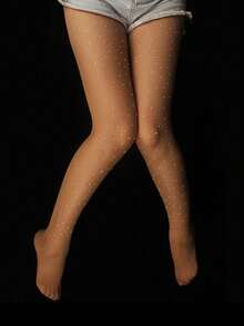 2 pièces Collants résille abricot ornés de strass pour femmes grandes tailles, bas résille skinny stretch, tenue de soirée brillante, mode gothique, polyvalent pour toutes les saisons